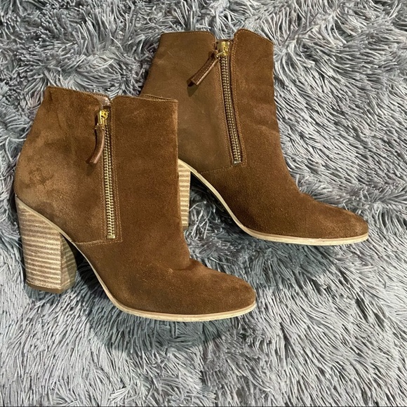Brown Cognac Michael Kors Heeled Booties - Picture 4 of 6